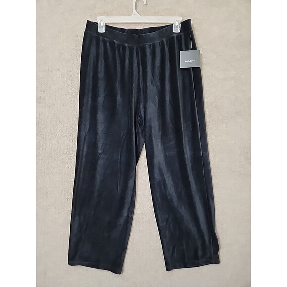 Liz Claiborne Pull On Corduroy Pants Womens 2X Black Elastic Waist Draping NEW - Picture 1 of 7